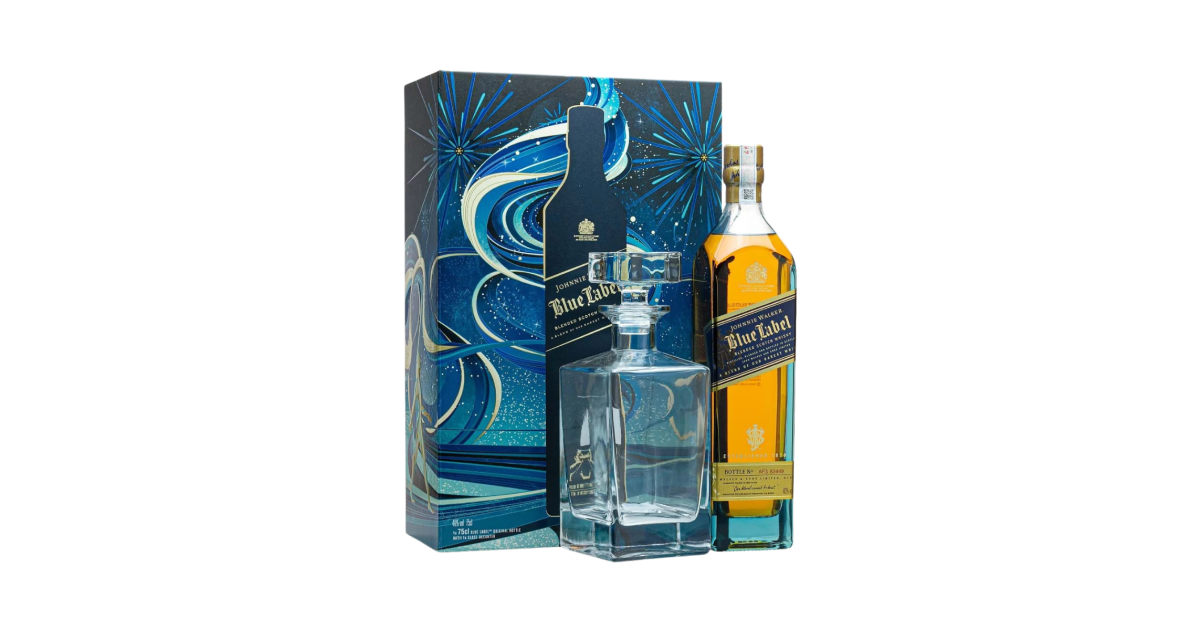 Johnnie Walker Blue Label With Glass Decanter 2024 Gift Pack | The