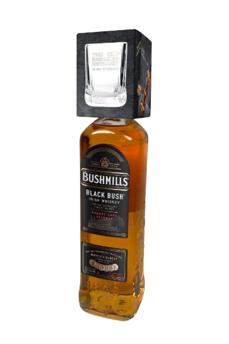 Bushmills Black Bush Irish Whiskey 70cl + 1 Rock Glass